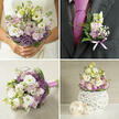 A hand-tied wedding bouquet is cradled as if ready to be carried down the aisle, its colours recalling the muted glow of early morning over North Watford's tree-lined streets. The shape is gracefully rounded yet relaxed, the stems neatly bound and wrapped, giving the design a refined but approachable character that could suit a ceremony at a local church or a civil venue near Garston. Creamy white lisianthus form the soft heart of the bouquet, their petals layered like fine silk, while pastel hydrangea blooms add a powdery fullness that feels delicate but generous. Among them, playful lilac allium bob slightly above the main body of flowers, their tiny star-shaped florets forming textured spheres that catch and hold the light. Slender, fresh greenery weaves through the bouquet, offering crisp lines and a gentle contrast to the velvety petals, so each movement of the hand reveals a new angle and subtle shading of ivory, lilac, and soft blush. The natural light in the image seems to gather on the blossoms, giving them a subtle glow, as though illuminated by a window overlooking the parks and rooftops of North Watford. There is an imagined scent of clean, green notes mingled with light floral sweetness-a fragrance that feels understated yet reassuring, like a quiet promise. Every blossom appears deliberately placed, suggesting the thoughtful care of a florist who understands both wedding tradition and modern style, creating a bouquet that feels deeply personal, perfect for photographs, ceremony moments, or resting on a reception table between toasts and shared stories.