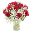 A vision of romance and refined beauty, this bouquet from Flower Delivery North Watford perfectly balances boldness and tenderness. At its centre, around a dozen velvety red roses bloom confidently, petals curling gracefully with a deep, passionate hue that stands out against the abundance of delicate white baby's breath. The Gypsophila weaves a breathy, ethereal cloud around the roses, infusing the arrangement with softness as luminous as the first light streaming through Oxhey Park's old trees. Set in a straightforward glass vase that reveals an intricate tapestry of fresh green stems and clear water below, the bouquet's fullness and symmetrical form highlight the expert craftsmanship of North Watford's local florists. The overall effect is one of warmth and sophistication, ideal for conveying affection during a special birthday or commemorating a couple's years together in a home near St Albans Road. Subtle floral scents linger, evoking memories of local gardens in summer's prime. More than just flowers, this bouquet is a heartfelt message, created by people who truly understand North Watford's spirit of togetherness and thoughtful giving.