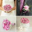 A compact, rounded bouquet sits nestled in a striking white vessel, its shape perfectly domed so the roses and gypsophila create a smooth, luxurious canopy of colour. Deep, saturated pink roses mingle with softer lavender blooms, each tightly clustered so that their overlapping petals form a dense tapestry, almost like silk cushions arranged with great care. Threaded among them, delicate white gypsophila appears as tiny stars or droplets of mist, bringing lightness and movement to the design while preserving its neat, modern silhouette. The container has a distinctly artistic character, its white surface traced with curved, woven lines that echo the gentle spirals of the rose petals and add a playful contrast to the bouquet's rich hues. The whole arrangement feels as if it could be at the centre of a wedding breakfast near North Watford, perhaps on a linen-draped table in a local hotel function room, quietly grounding the space with romance and refinement. Seen from above, the flowers form an almost perfect circle, each bloom carefully angled so no gaps disturb the flow, a testament to the florist's practiced hands and eye for detail. Under soft daylight, the pinks deepen and the lavenders cool, while the baby's breath glows against the white porcelain-like base, evoking a peaceful, early spring morning along the Grand Union Canal. It is easy to picture this design as a keepsake piece beside a guest book, or as a special delivery to a North Watford home, carrying with it a sense of considerate craftsmanship and heartfelt celebration.