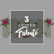 This carefully styled image shows a custom three-letter funeral flower tribute photographed against a smooth, pale grey backdrop that makes every detail stand out clearly. In the central portion, highlighted by a slim white rectangular frame, sit three large floral letters forming the word MOM. Each letter is densely packed with small white chrysanthemum blooms, their rounded, ruffled petals giving a plush, almost velvety effect, like a soft blanket of flowers laid out in memory of a cherished mother from the North Watford area. The first M carries a flourish of colour at its upper left side: a vivid fuchsia garden rose fully open at the centre, surrounded by paler pink rosebuds and sprays of fresh green fern that spill slightly over the white blooms. The O is a complete ring of chrysanthemums, with a single pale pink rose resting unobtrusively at its base, adding a note of tenderness without disturbing the simplicity of the design. The final M mirrors the first, its upper right corner adorned with matching pink roses and fern fronds, giving the tribute a balanced, harmonious appearance that a professional florist might create for a funeral service near Cassiobury Park or along St Albans Road. Overlapping the flowers inside the white border is clear white text: 3 LETTER in a clean, uppercase sans-serif font, with Tribute written beneath in an elegant script, labelling the style of arrangement without overwhelming the image. Just beyond the frame on both sides, the blurred edges of additional chrysanthemum letters and pink rose sprays suggest that longer names or words can be arranged in the same style. The overall scene conveys a feeling of peaceful remembrance and personal love, the kind of bespoke sympathy tribute often chosen for funeral processions and memorial gatherings in North Watford.